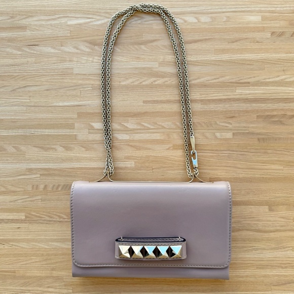 Valentino Garavani Va Va Voom Clutch Bag in Pastel Pink Leather - Picture 6 of 11